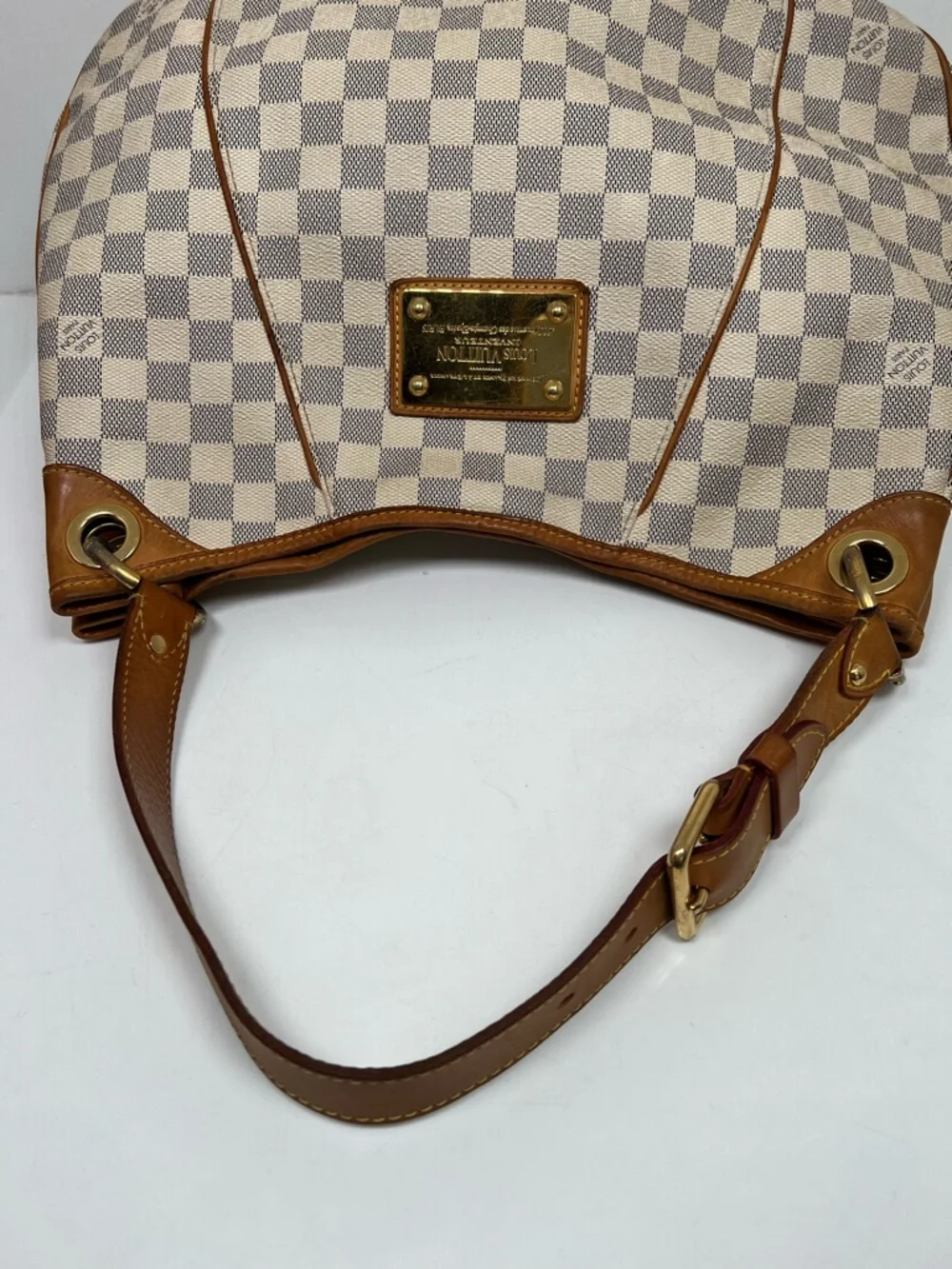 Louis Vuitton LV Shoulder Bag Galliera PM White Damier Azur